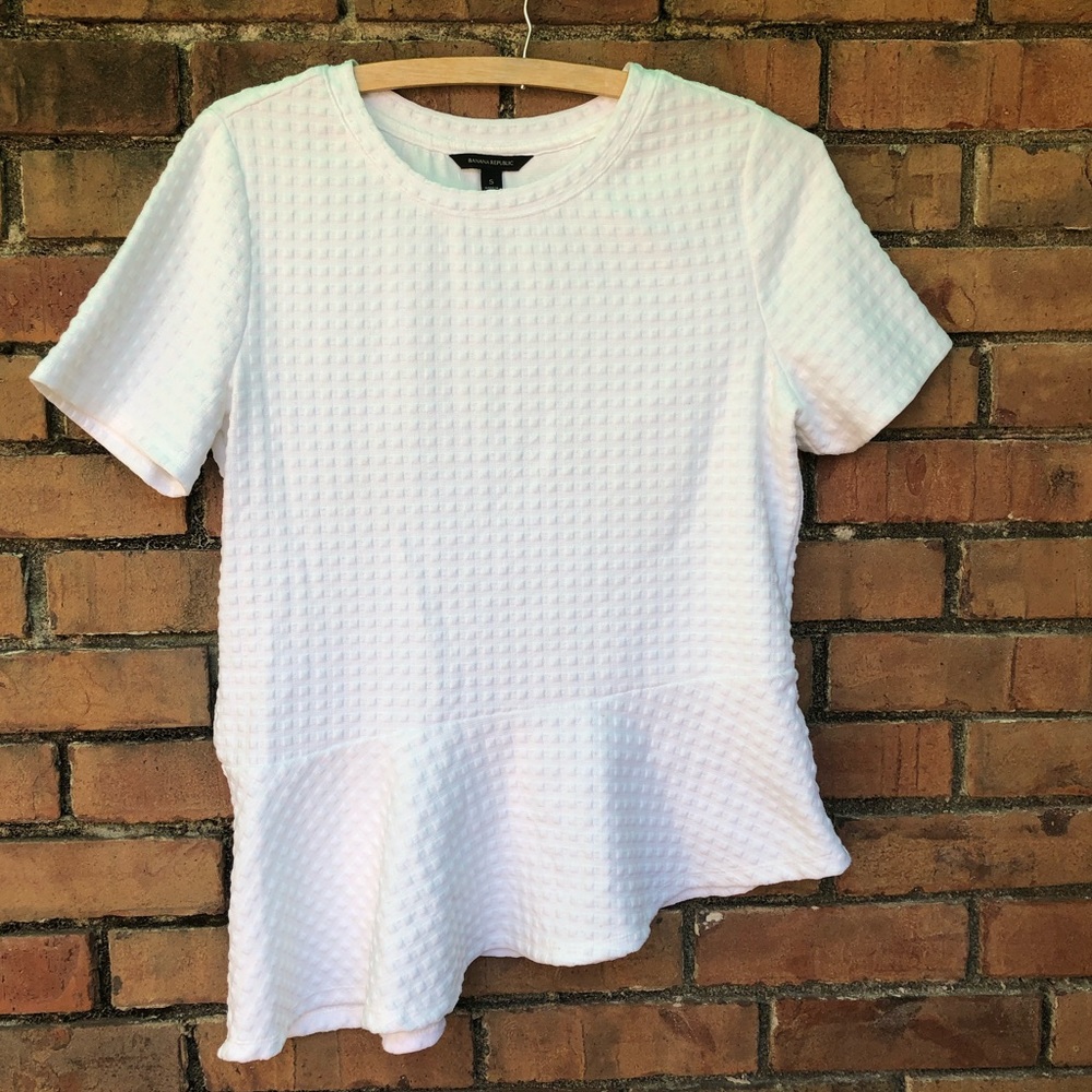 Banana Republic white peplum shirt
